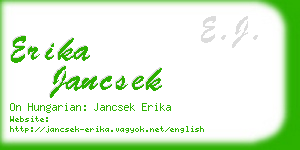 erika jancsek business card